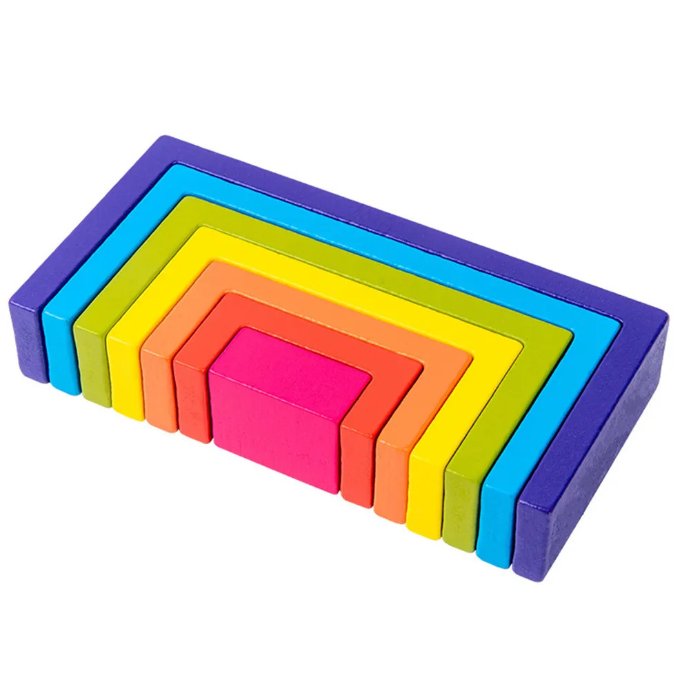 

Набор из 12 квадратных деревянных блоков «Радуга» для раннего развития детей: цветовые сортировки и когнитивное обучение для дошкольников и малышей
