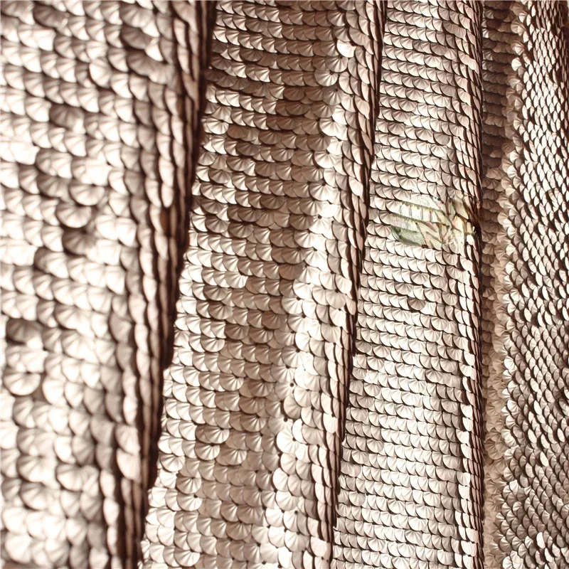 Metallic Fish Scale Stage Gold Sequin Fabric for Clothing  Wedding Dress Garmen Designer Fabric Wide 130cm Sold By the Yard