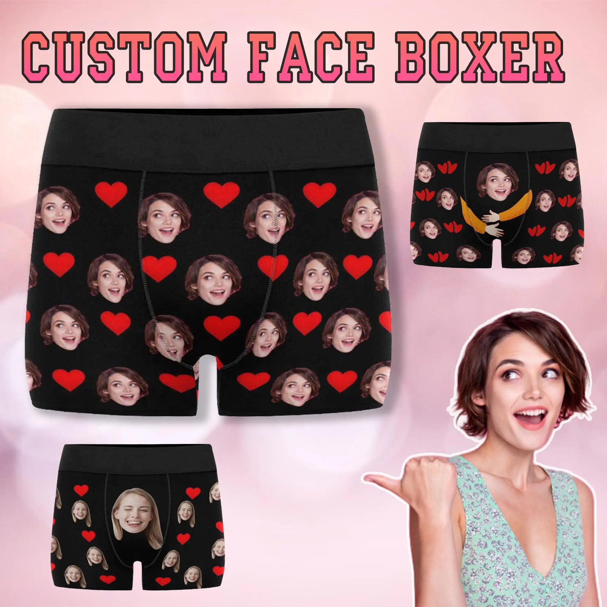 Custom Personalized Mens Briefs Custom Face Photo Mens Underwear Funny Valentines Day Gifts Mens Underwear For Husband Boyfriend