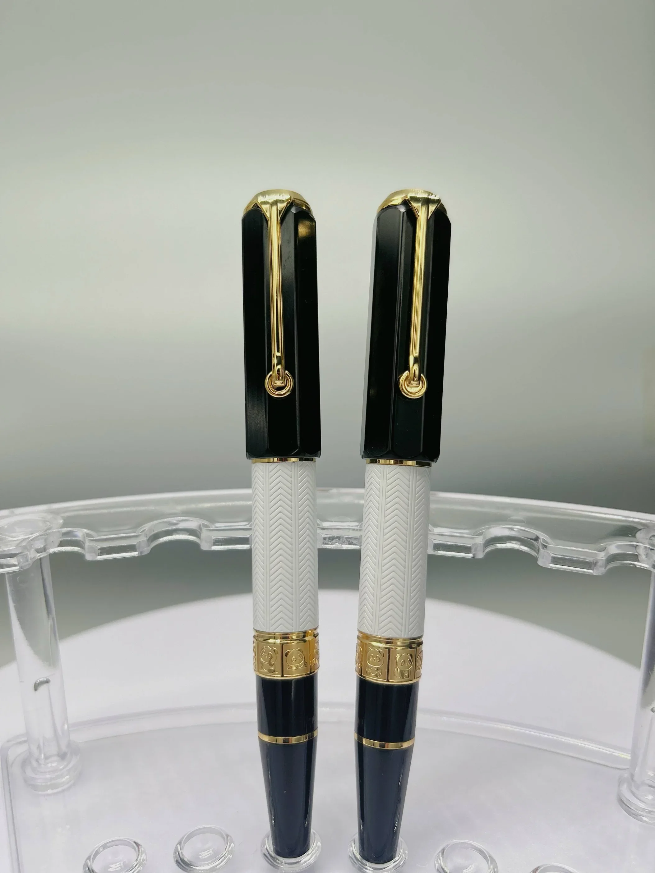 New Lemon M5 Panda Pattern Acrylic Piston Fountain Pen Blade Long Knife Nib Hand-Polished Nib Writing Luxury Stationery Gift