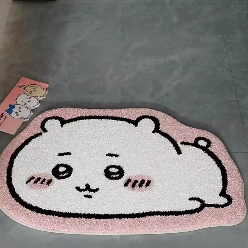 Alfombra de dibujos animados estilo kawaii, con personajes de anime como Hachiware y Usagi, alfombra de felpa para el suelo, alfombra antideslizante para el baño, cojín para el coche, alfombra suave para la sala de estar, decoración adorable, regalo.
