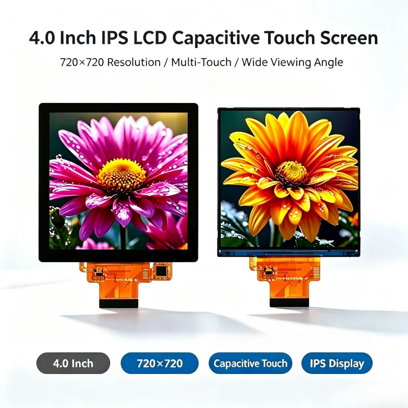 4.0 Inch IPS LCD Screen 720x720 Resolution Square Screen NV3052CGRB Driver RGB Interface 40Pin Capacitive Display