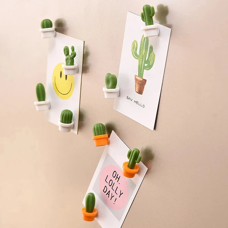 3D Cactus magneti per frigorifero bacheca per frigorifero promemoria adesivo foto magnete da parete cucina accessori per la decorazione della casa