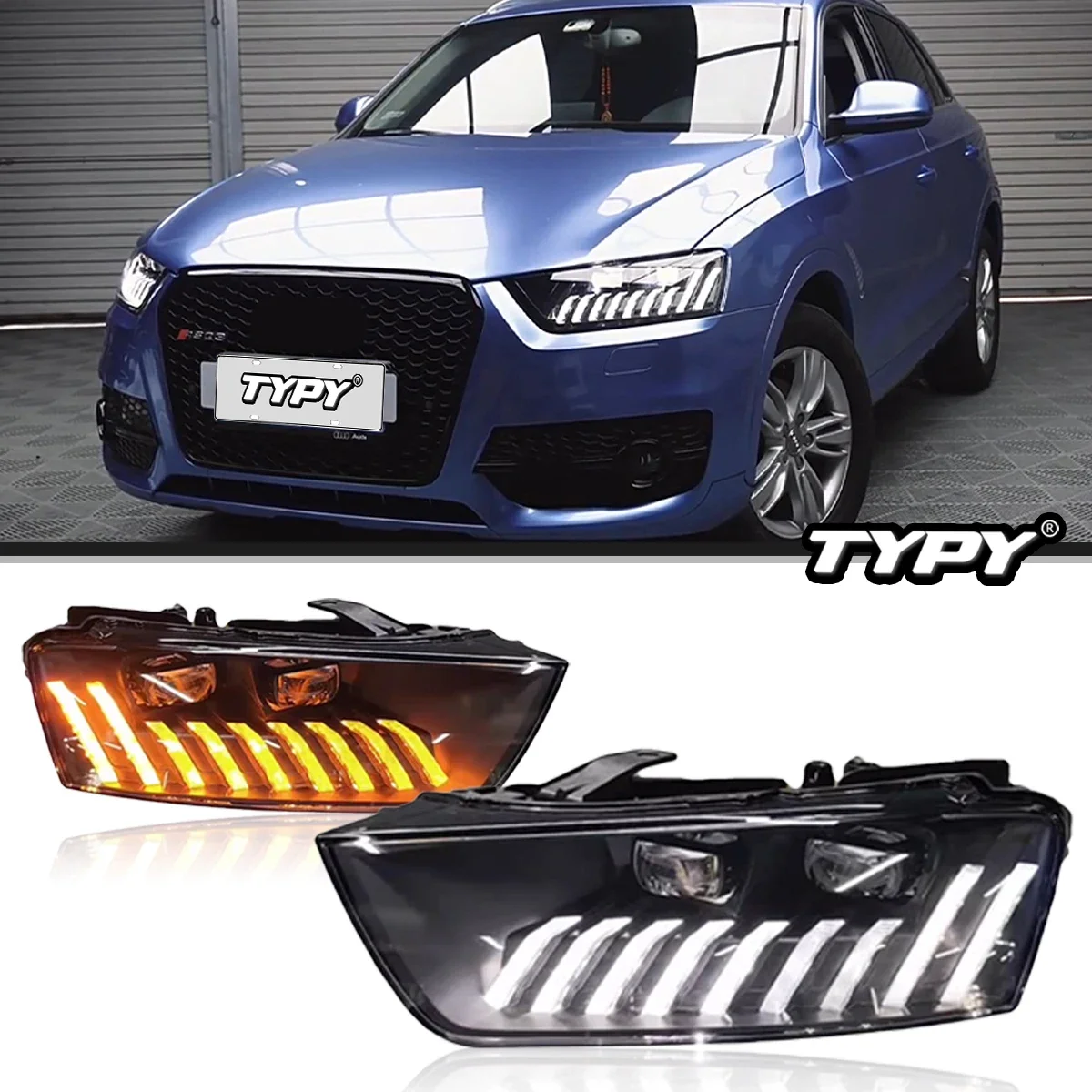 

TYPY Car Headlights For Audi Q3 2013-2018 LED Car Lamps Daytime Running Lights Dynamic Turn Signals Car Accessories
