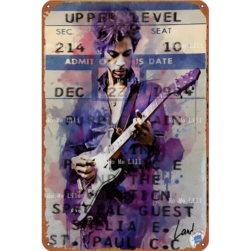 Prince-Admit One Prince Ticket 3 Poster Metal Sign Wall Decoration For Offices Restaurants Bars Cafes Residences Gardens