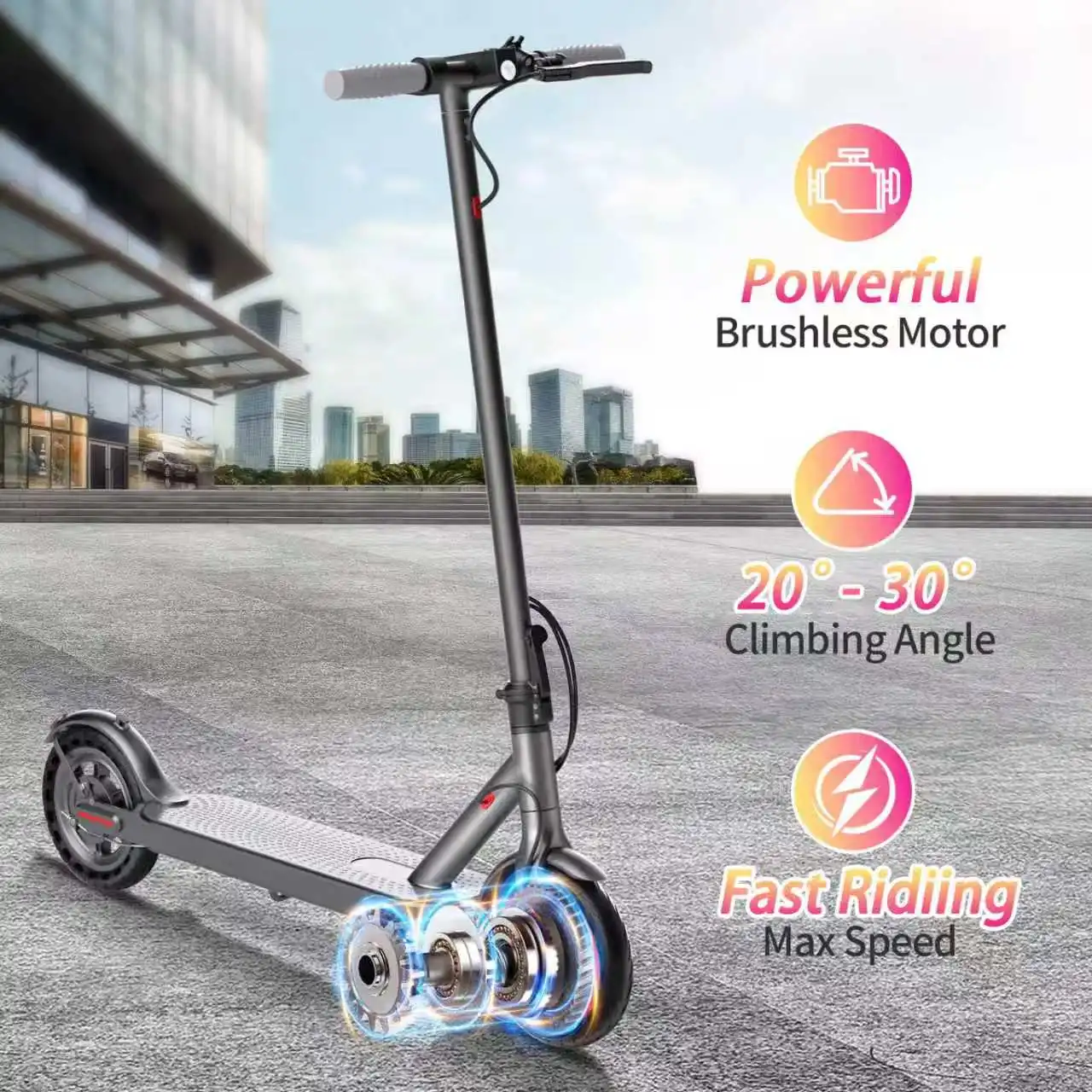 AOVOPRO Y1PLUS Elektroroller Leistungsstarker Motor 36V 10,5AH Großkapazitätsbatterie 35KM Reichweite 8,5-Zoll-Reifen mit Smart-App Kick City Commuter E-Scooter – Detail 15