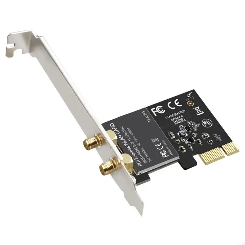 Adaptor WiFi N84B untuk Desktop PC AC1300M Antena-Gain High-Range 5.0GHz 2.4GHz Adaptor Jaringan Nirkabel Ganda-Band