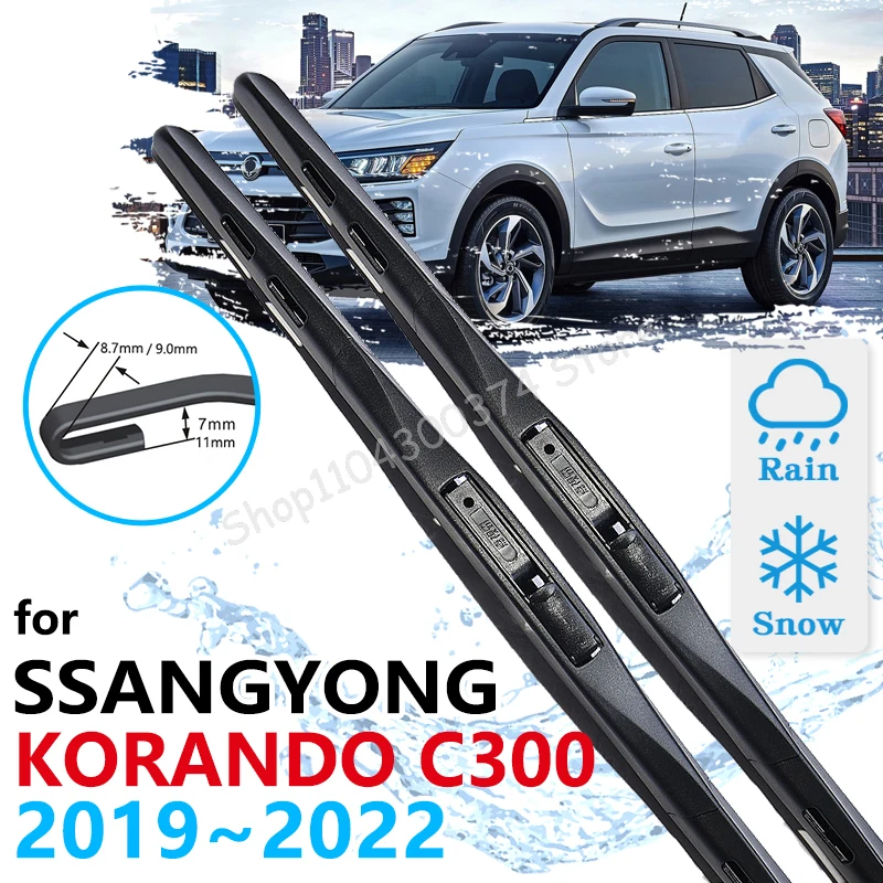 

For SsangYong Korando C300 2019 2020 2021 2022 Car Front Wiper Blades Cleaning Window Windscreen Windshield Car Accessories Auto