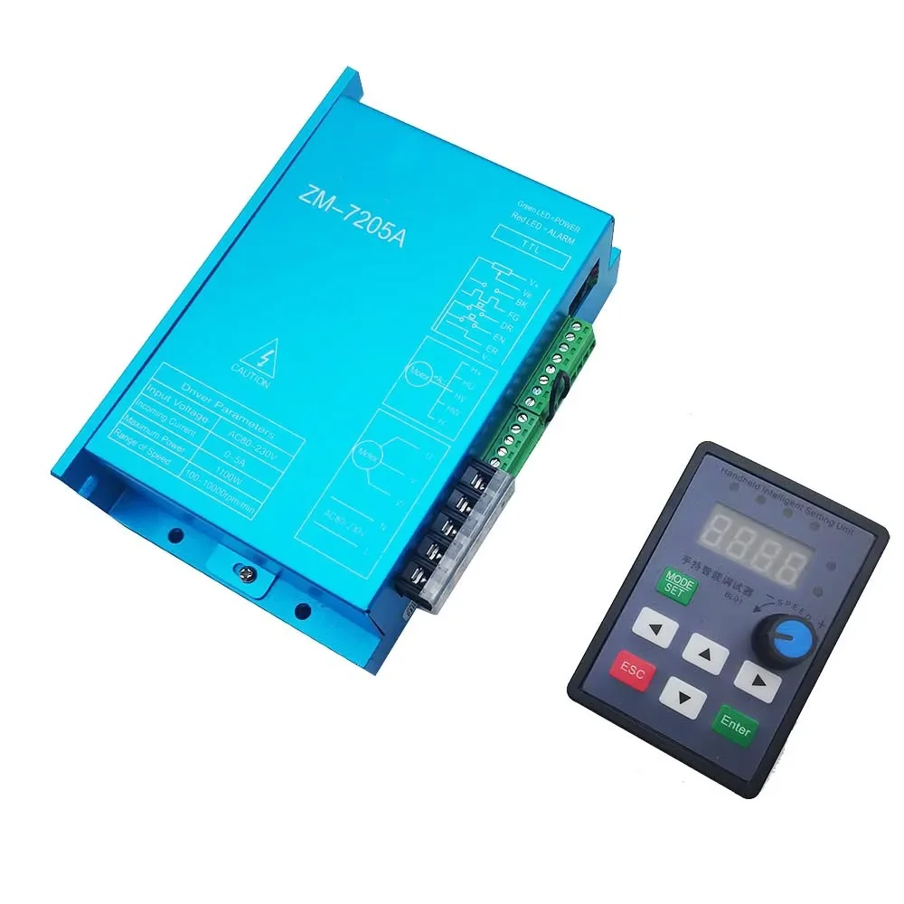 

ZM-7205A 310V High Voltage High Power DC Brushless Motor Driver 220V AC Max 5A 1100W BLDC With Handheld Intelligent Setting Unit