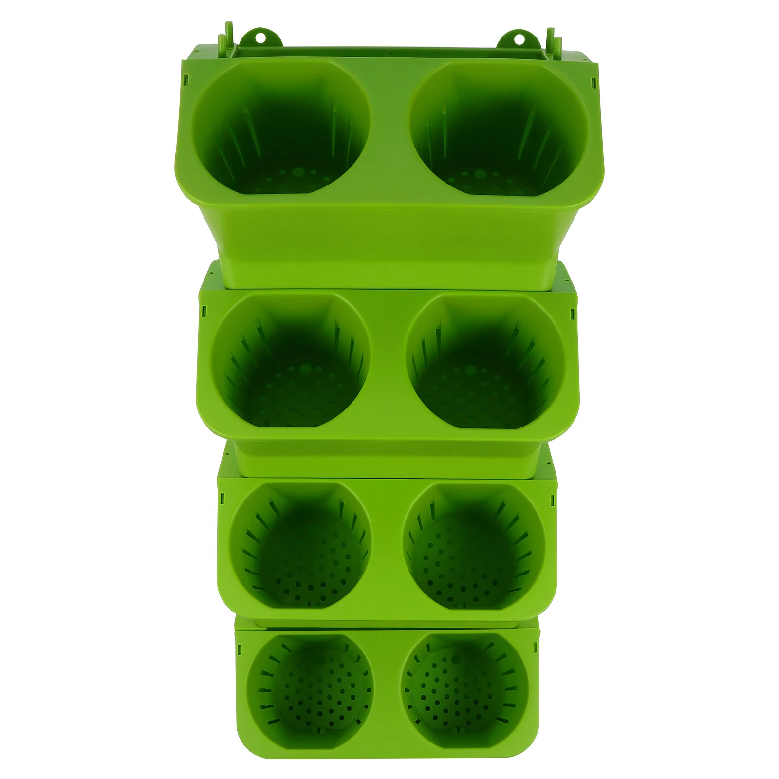 4 قطعة زارع حائط عمودي للحديقة سقي ذاتي 2 جيب معلق أصيص زهور خلفية داخلية زارع بلاستيكي #6