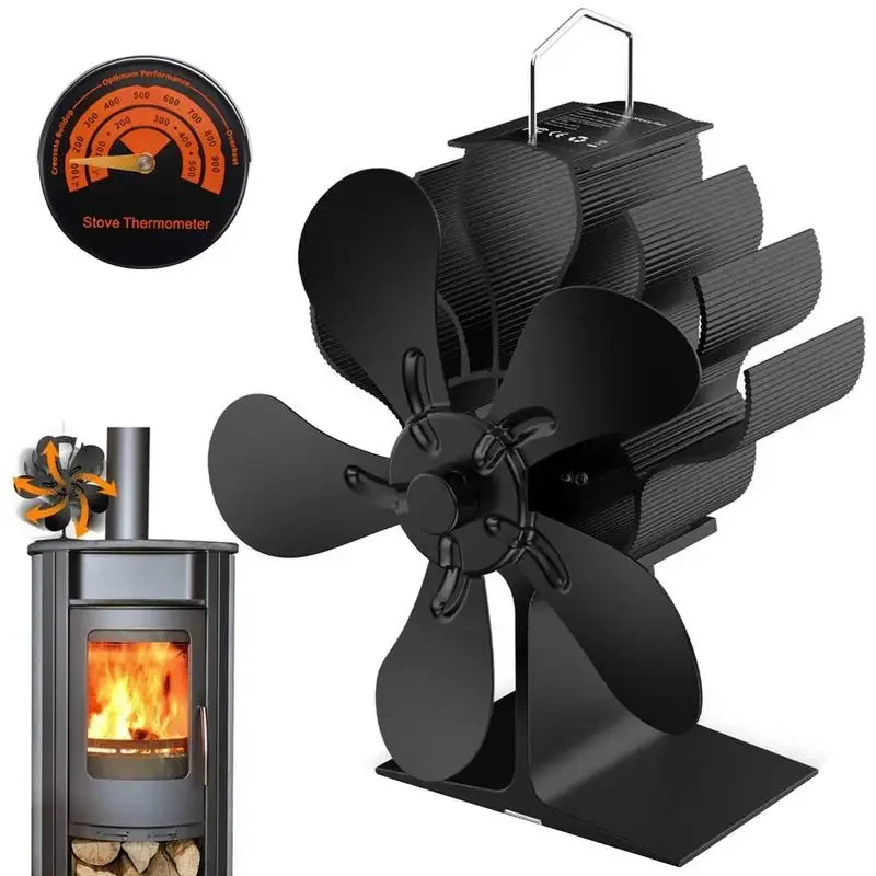 

Fireplace Fan 6 Blade Fireplace Fan For Wood Burning Stove Wood Stove Fan Heat Powered Fan Wood Stove Accessories Quiet