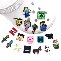 Minecrafted Series Sandals Charms Crocs Slippers Charm Buckle Kids Christmas Halloween Gift Diy Accessories Wholesale