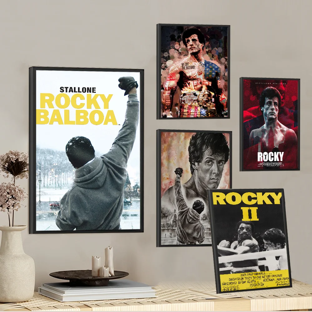 Rocky Balboa Anime Posters Sticky Waterproof Paper Sticker Coffee House Bar Kawaii Room Decor