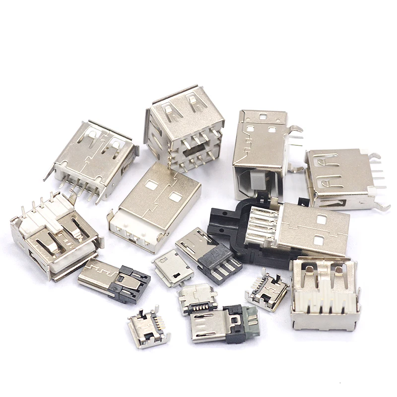 Hot Sale USB Type A Standard Port Female Solder Jacks Connector PCB Socket Type B 90 Degree Horizontal Straight Insertion Patch