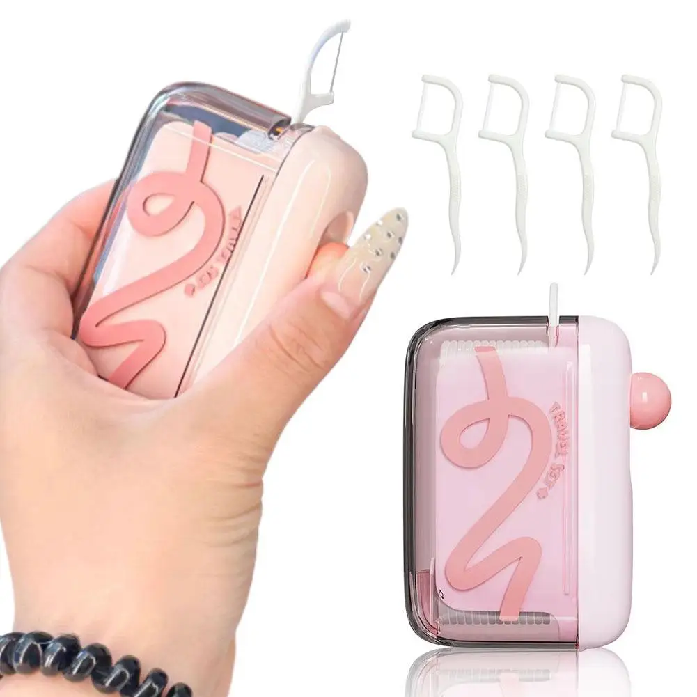 Automatic Pop-up Portable Dental Floss Box - High End Toothpick Thread for Portable Home Use - Ultra Fine Floss Stick