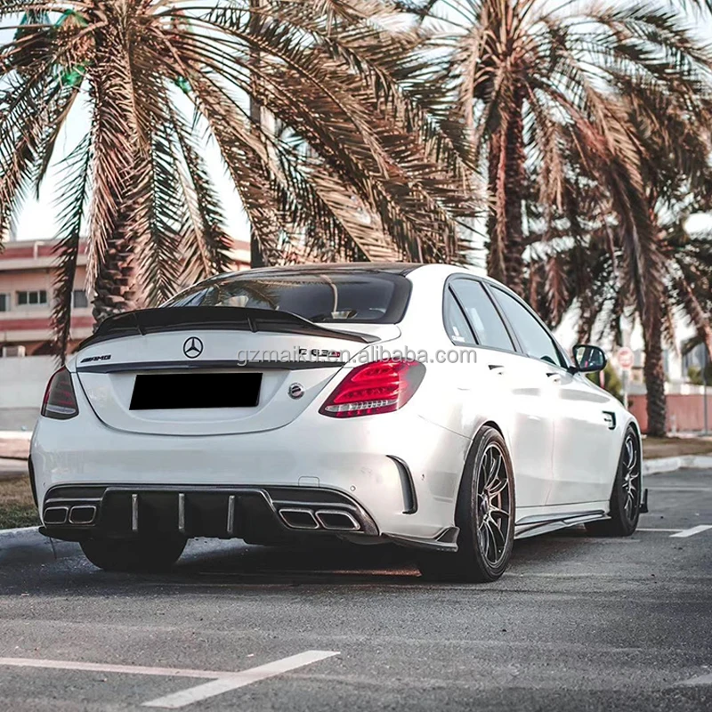 Rivestimento esterno dello sfiato del paraurti posteriore in fibra di carbonio per Mercedes-benz 2015-2018 Classe C W205 C63 AMG Coupe Due porte