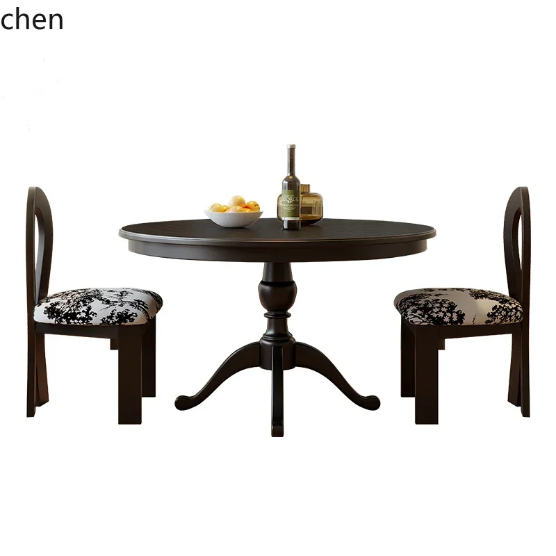 DSA  round dining table and chair set small apartment medium and ancient style round one table and four chairs combination