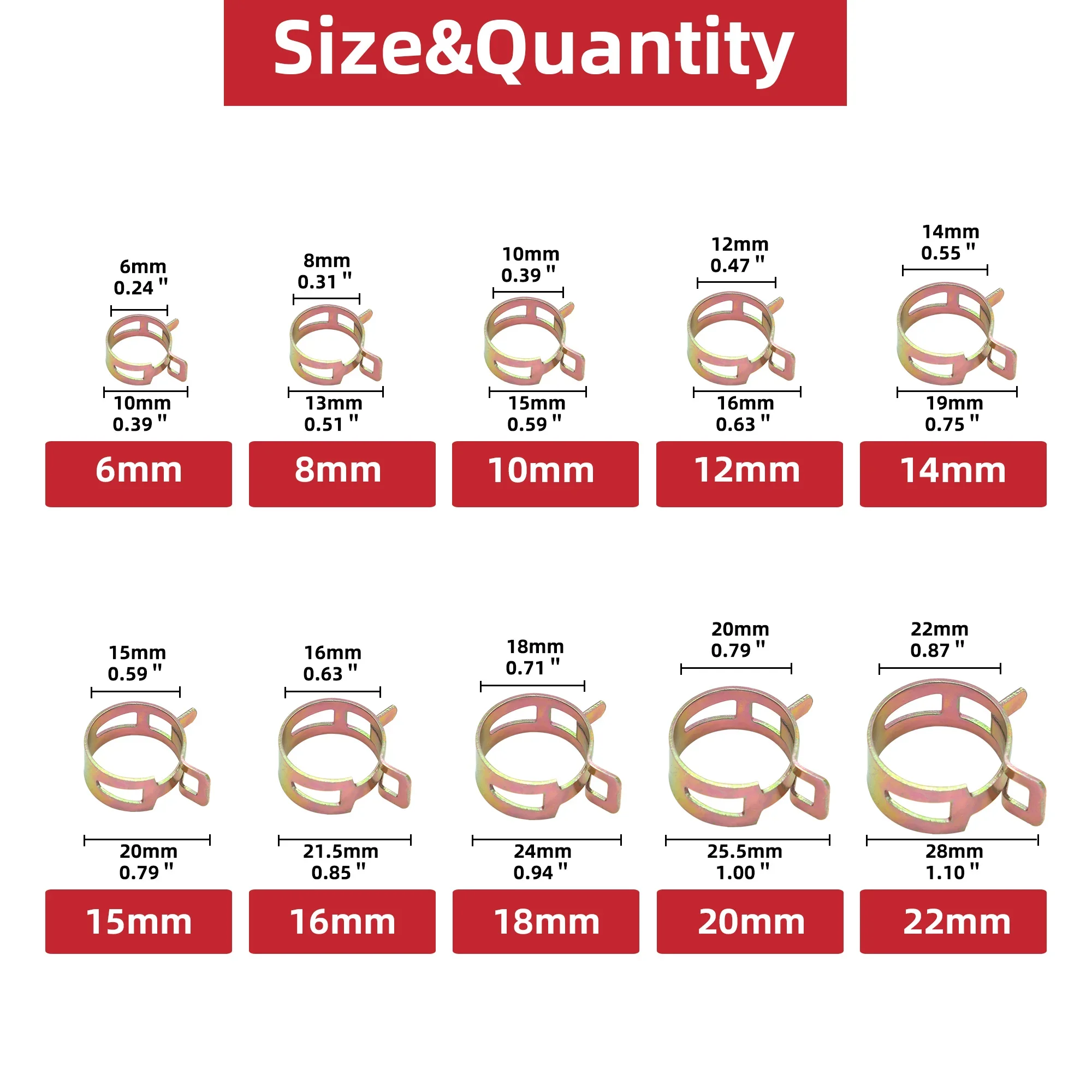 75/90/155PCS Car Truck Spring - đánh giá và giá Hose Clamp Assorted
