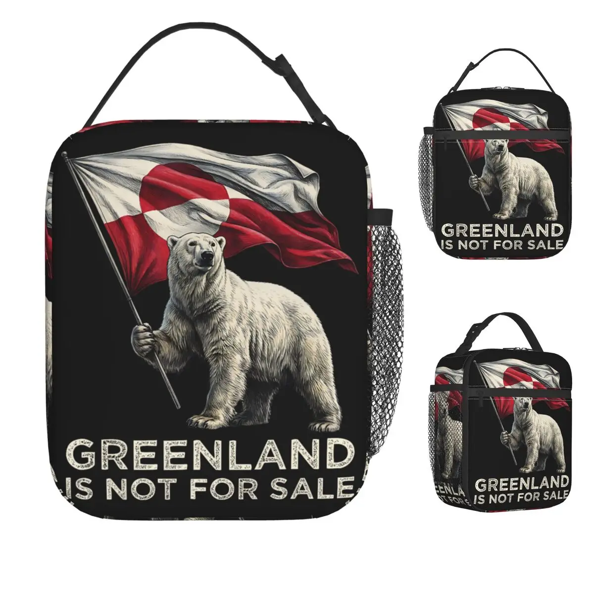 Greenland Is Not For Sale Lunch Bag Fashion Lunch Box Beach Portable Insulated Thermal Lunch Bags Custom Cooler Bag