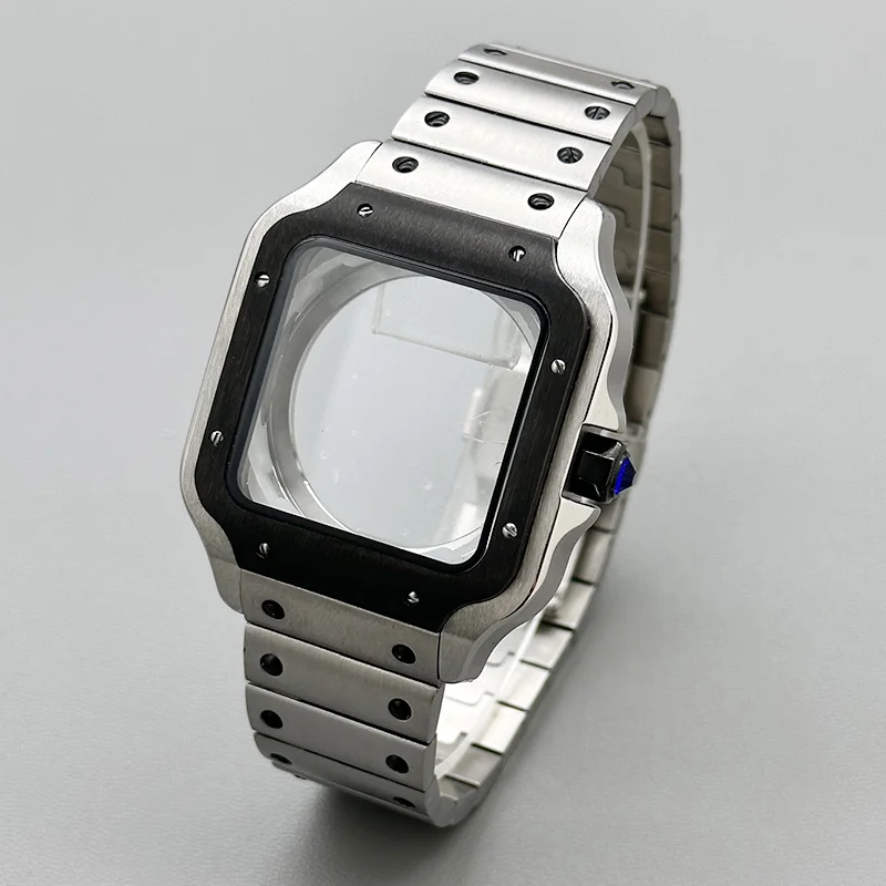 

Customised 38mm Transparent Back Santo Case Strap Set NH35 Watch Case For 7S26 NH35 NH36 Movement 27.5mm Dial Men's Watch Case