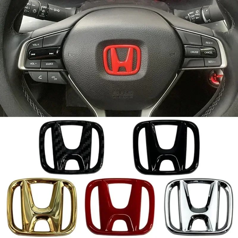 ABS Car Steering Wheel Logo Emblem Cover Sticker For Honda Accord Odyssey Jade CRV Fit CRZ City Civic HRV 8th Pilot Legend Pilot