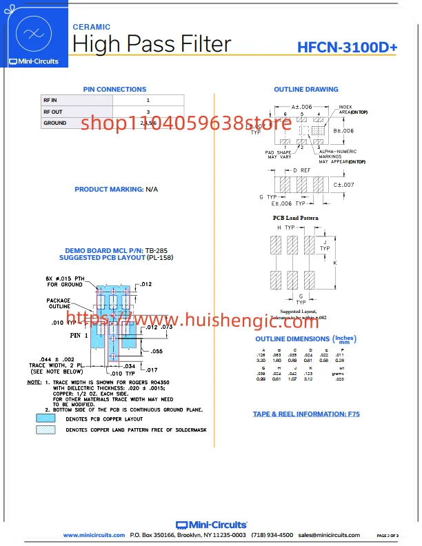 HFCN-3100D+      6.65 GHz center frequency; high-Q ceramic filter 6.5 GHz 50 ohm 6-SMD, lead
