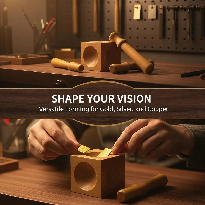 Jewelry Accessories Square Tool Bench Block Doming Punch Block Tool Jewelry Dapping Making Tool Jewelry Process Tool Set