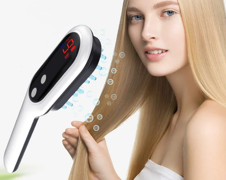 

Electric Head Massager Magnetic Therapy Hair Growth Comb Blue Red Light Scalp Massage Brush Relieve Fatigue Pressure LED Display