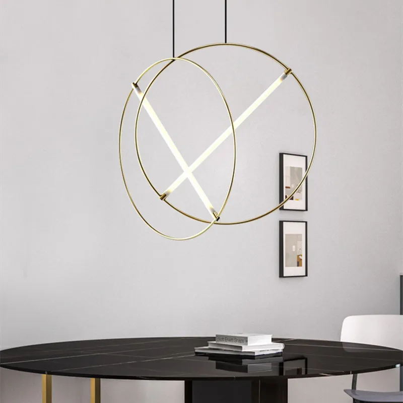 

Minimalist pendant light Post-modern rings circle hanging light creative designer replica lighting hotel cafe bedside home desig