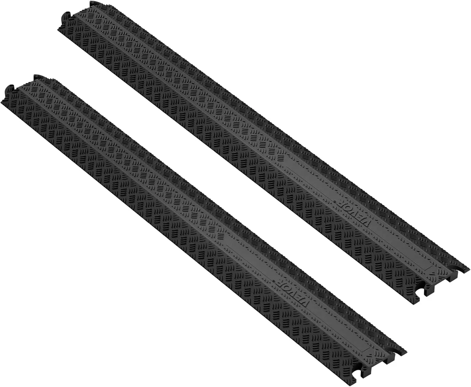 

2 PCs Thermoplastic Rubber Drop Over Cable Cover Ramp, 2,000 lbs/axle Load Capacity, Heavy Duty Cable Hose Protector Ramp