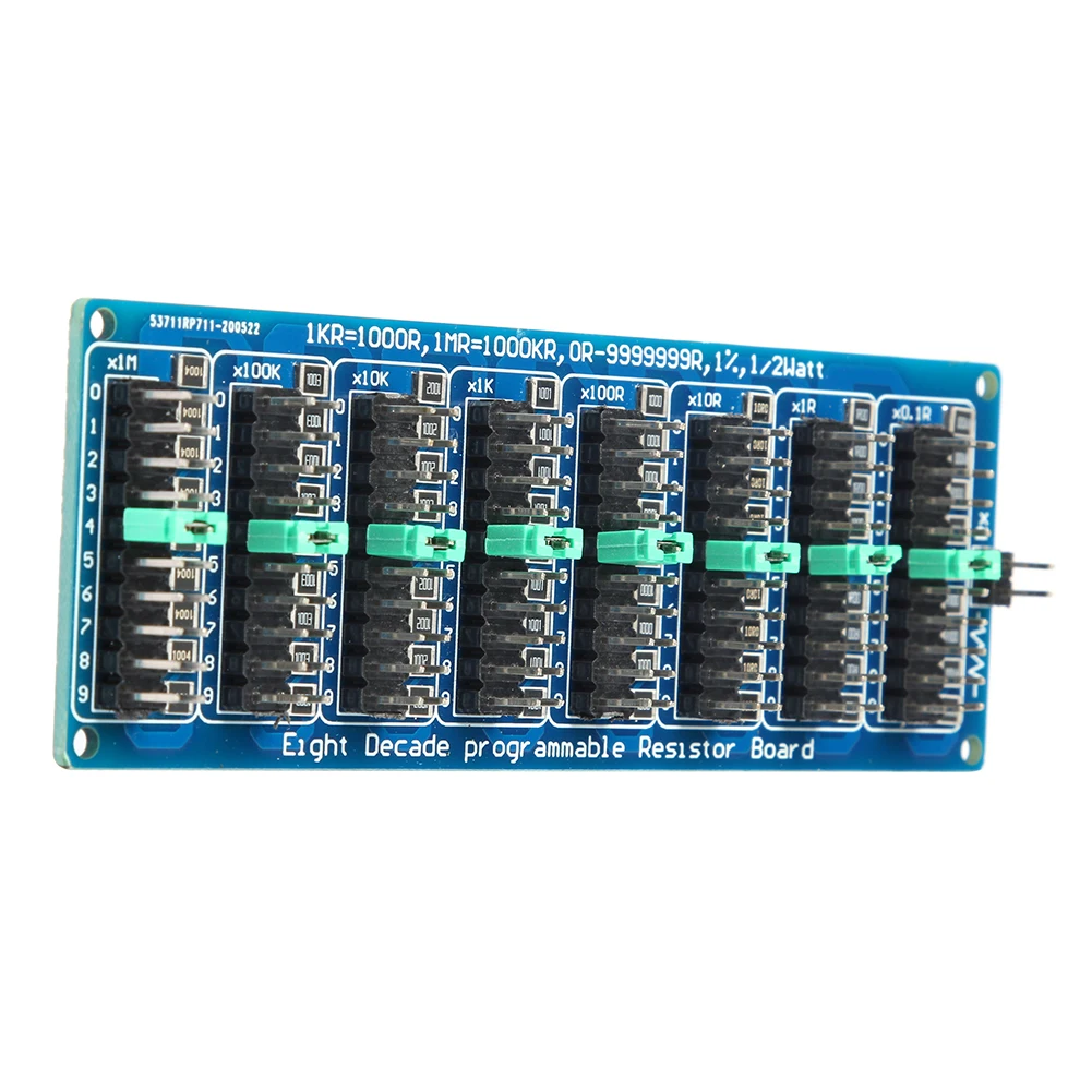 Programmable Eight Decade Resistor Board 1R-9999999R 1/2 Watt Resistance Module
