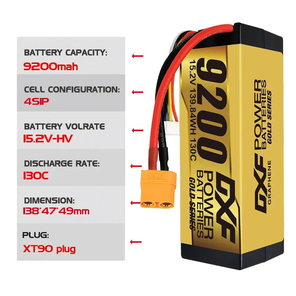 GTFDR Lipo 4S 14.8V 5200Mah 2S 3S 4S 7.4V 11.1V 15.2V 9200Mah 6500Mah 6750Mah 7000Mah 8000Mah 8400Mah สำหรับ Mobil RC อะไหล่