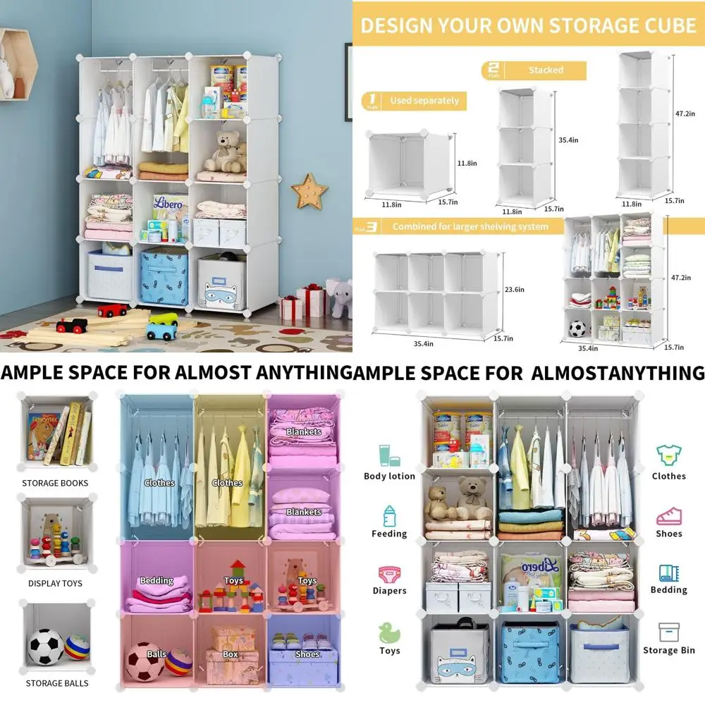 

Portable Kids Wardrobe Organizer for Bedroom, Nursery, and Closet - Space-Saving Storage Solution