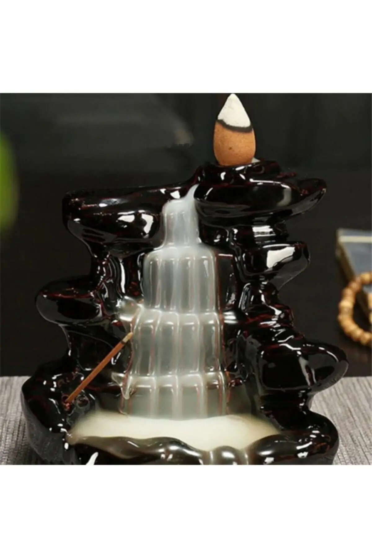 Censer Backflow Mystic Waterfall Incense Holder 5 Pieces Incense Cone Gift Products Decorative Home Office Incense