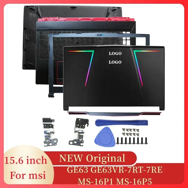 Laptop Screen LCD Back Cover/Front Bezel/Hinges/Hinges Cover/Palmrest/Bottom Case For MSI GE63 GE63VR-7RT-7RE MS-16P1 MS-16P5