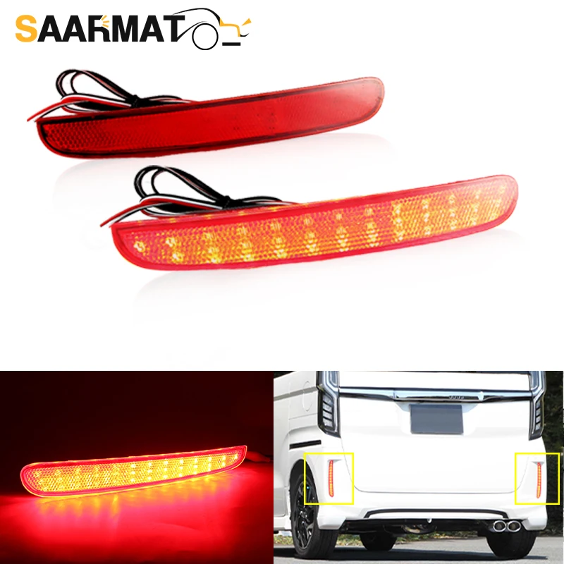 

2PCS For Honda NBOX 21-24 Car Red LED Rear Bumper Light Rear Fog Lamp Parking Warning Light Reflector Tail light Car Accessories