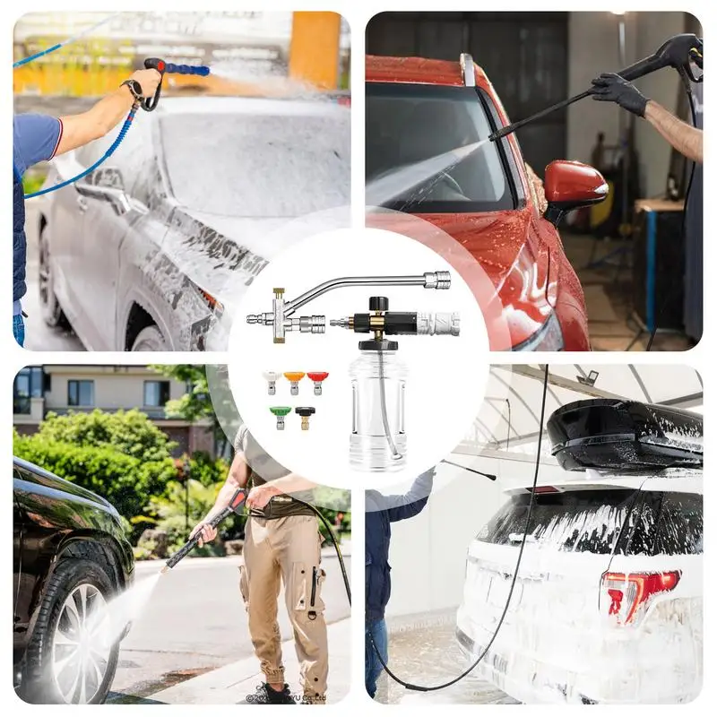 Pulverizador de espuma para coche, pulverizador de jabón para coche, boquilla de pulverización, Kit de fijación de presión, modo ajustable para camión, césped al aire libre, casa, lavado de coches