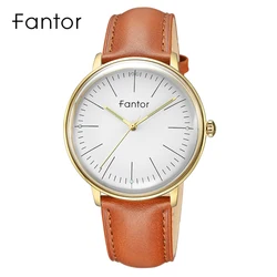 Fantor Men's Brand Casual Quartz Luminous Hand Classic Minimalist Man Wrist Leather Watch for Men montre homme