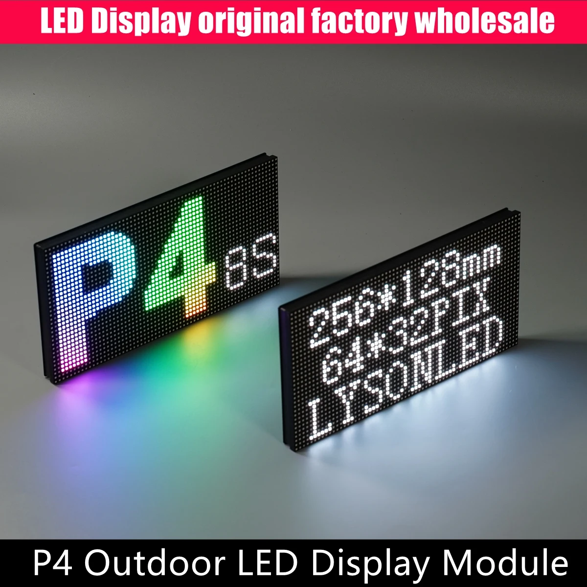 P4 Outdoor Full Color SMD LED Video Display Screen Module 64x32 Pixels HUB75 Port 256mmx128mm