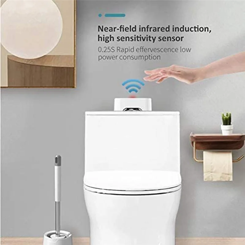 HIWS Automatic Toilet Flush Button Touchless Toilet Flusher External Infrared Flush KIT Smart Automation Kit Smart Toilet