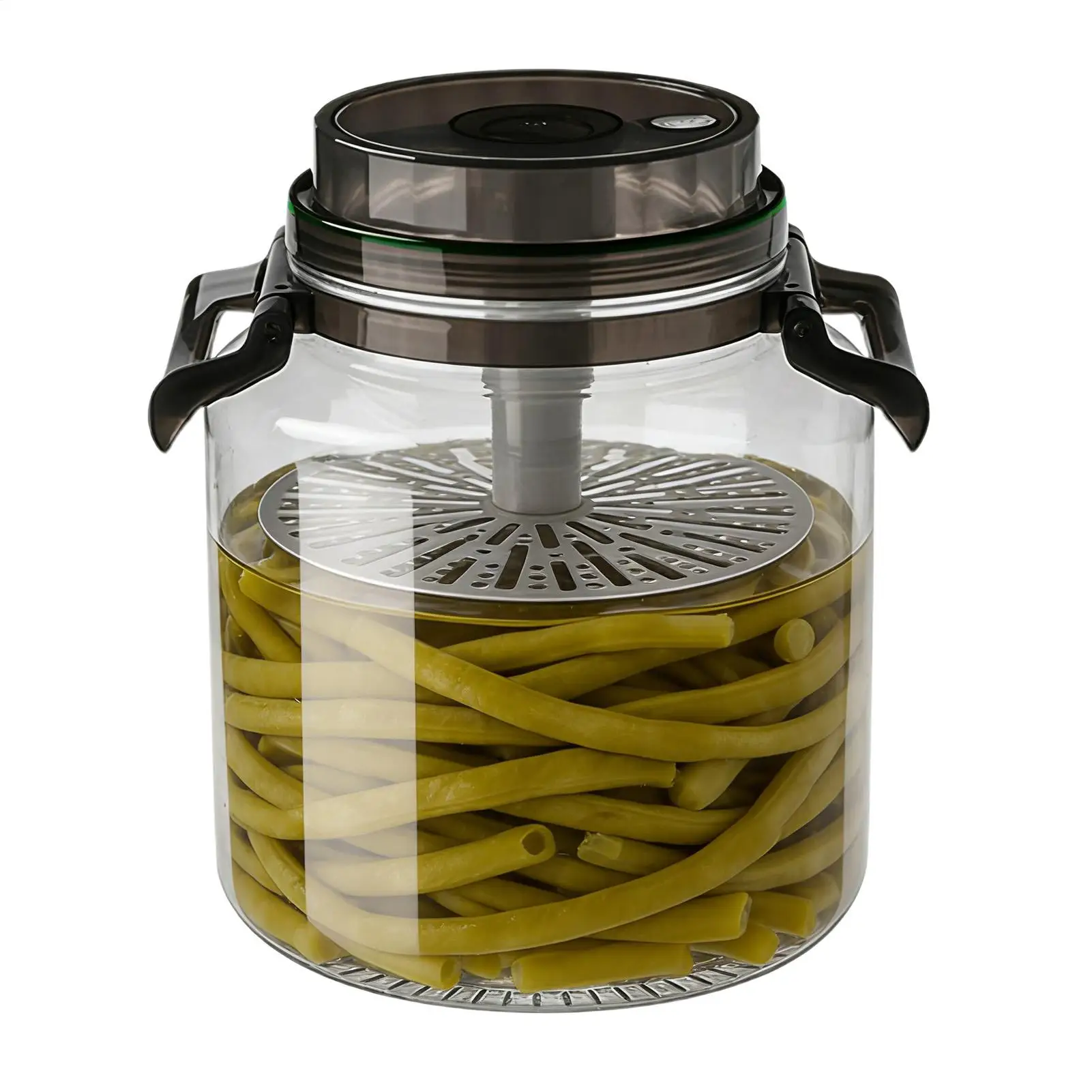 

Pickle Jars With Lids 5L Round Airtight Storage Pitcher With Handle Pickle Container For Brewing Kitchen Pantry Counter