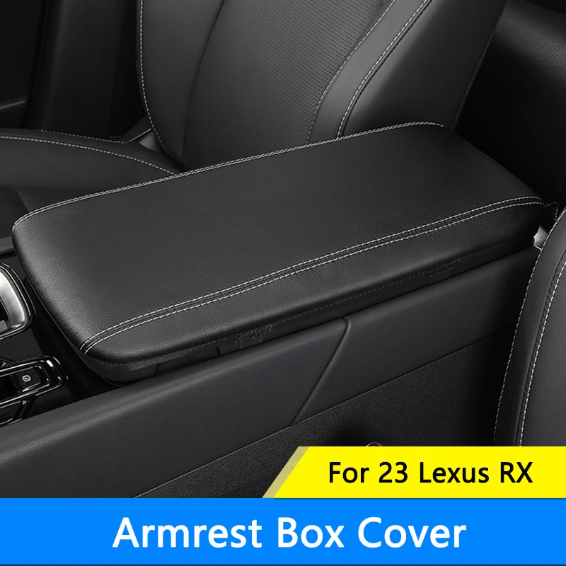 QHCP Car Armrest Box Cover Pad Leather Central Armrest Storage Box Sleeve Protection For Lexus RX350h 450h 500h 2023 Accessories