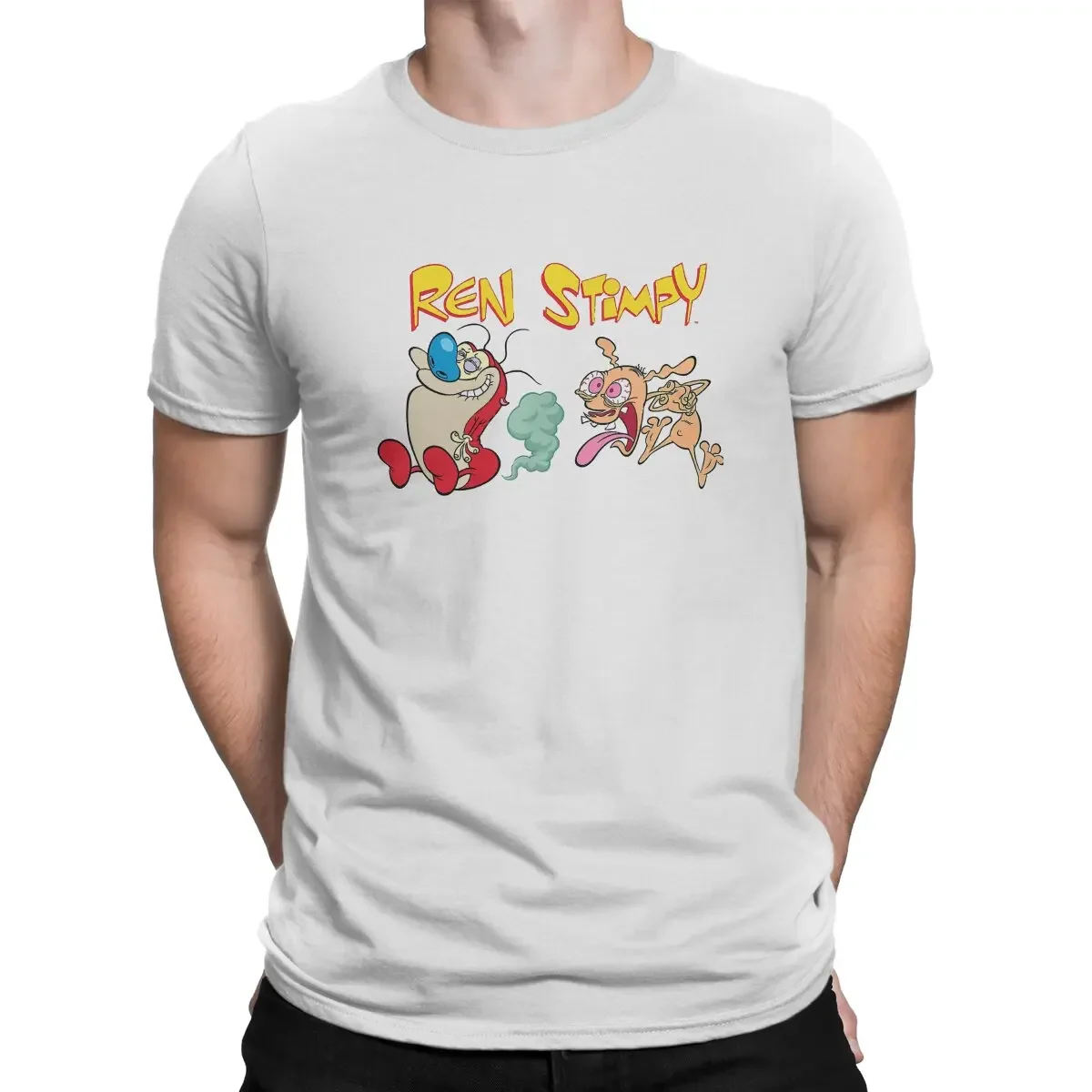 Mens New  Clothing Summer  Cotton Movie Ren And Stimpy Not Good T Shirt Vintage Fashion Men's Polyester Tshirt O-Neck