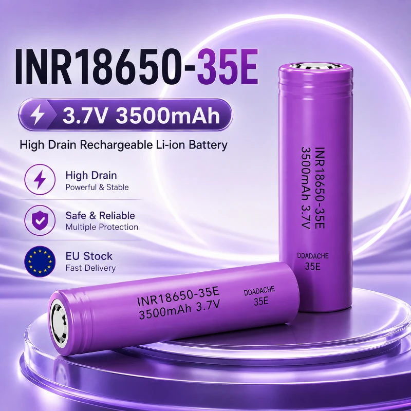 INR18650-35E Wiederaufladbare 18650 Li-Ionen-Batterie 3,7V 3500mAh 25A Hochstromzelle Premium-Qualität mit Sicherheitsschutz EU-Lager Polen Schnelle lokale Lieferung für europäische Kunden