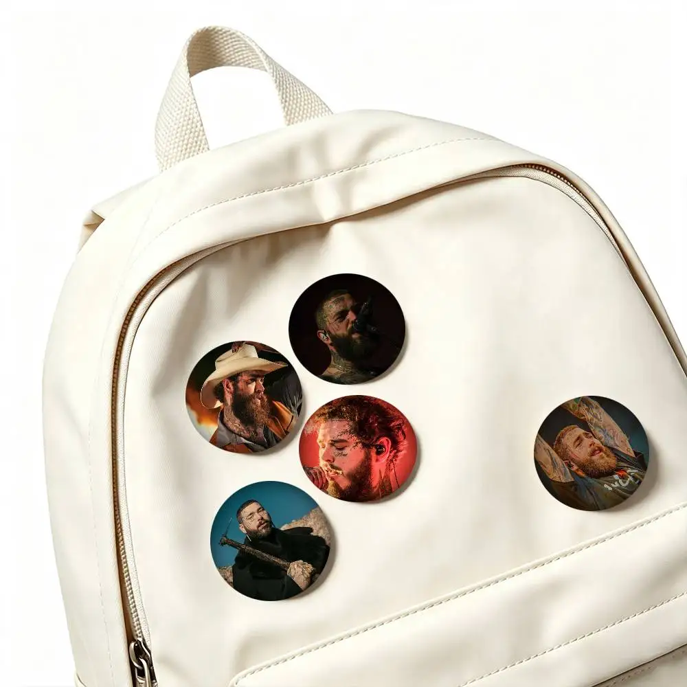 R-Rock Singer Post Malone 25mm 32mm 44mm 58mm 75mm Brooches Badges Pins for Accessories Gift