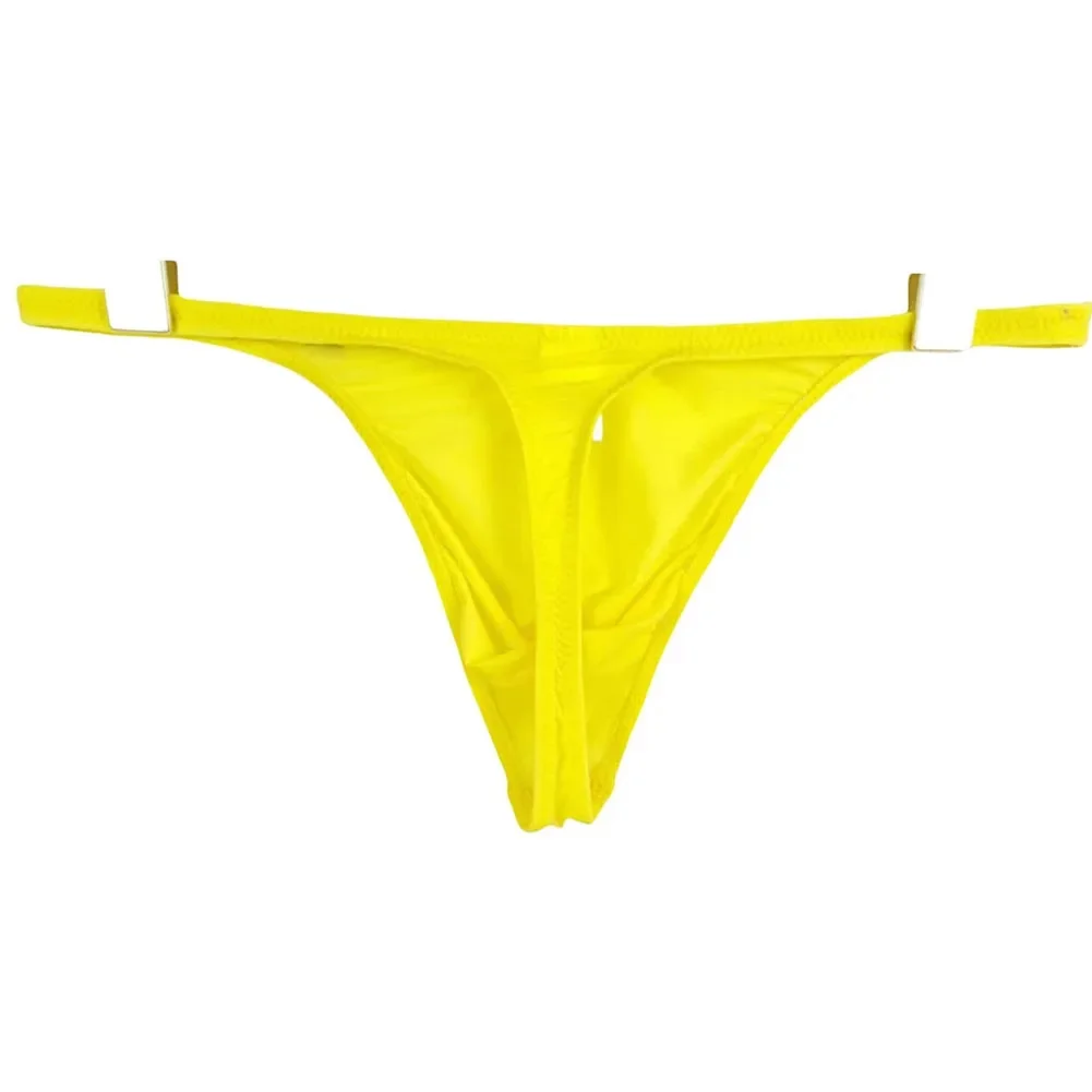 1 قطعة ملخصات الرجال مطاطا الحرير الجليد الملابس الداخلية الانتفاخ الحقيبة سراويل بلون سيور G-سلاسل T-الظهر الرجال حزام رياضي