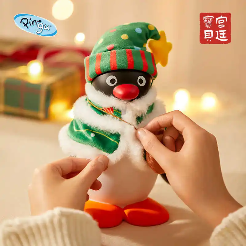 ใหม่ Pingu Penguin Night Light คริสต์มาสของขวัญ Tap Light Dress Up สัตว์อะนิเมะโคมไฟข้างเตียงเด็กวันเกิด Xmas ของเล่น