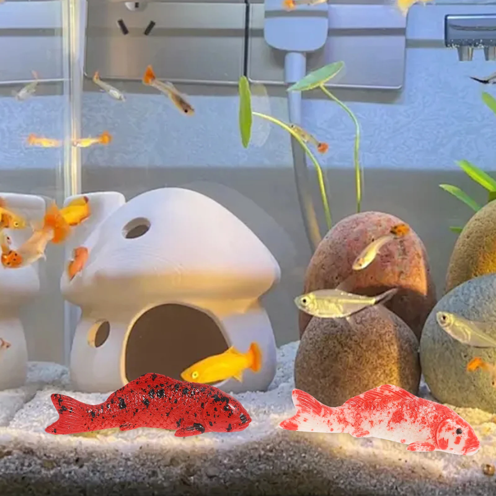 

5 Pcs Koi Decorations Floating Glass Fish Figure Realistic Accessory Aquarium Kids Toy
