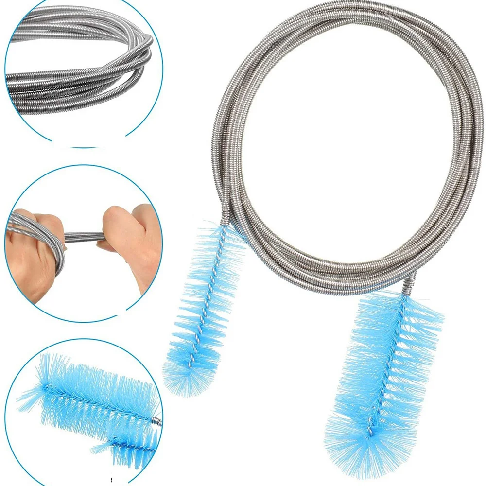 

45-120cm Aquarium Cleaning Brush for Water Filter Pump Lily Pipe Air Tube Hose Stainless Steel Fish Tank Water Pipe Hose Brush