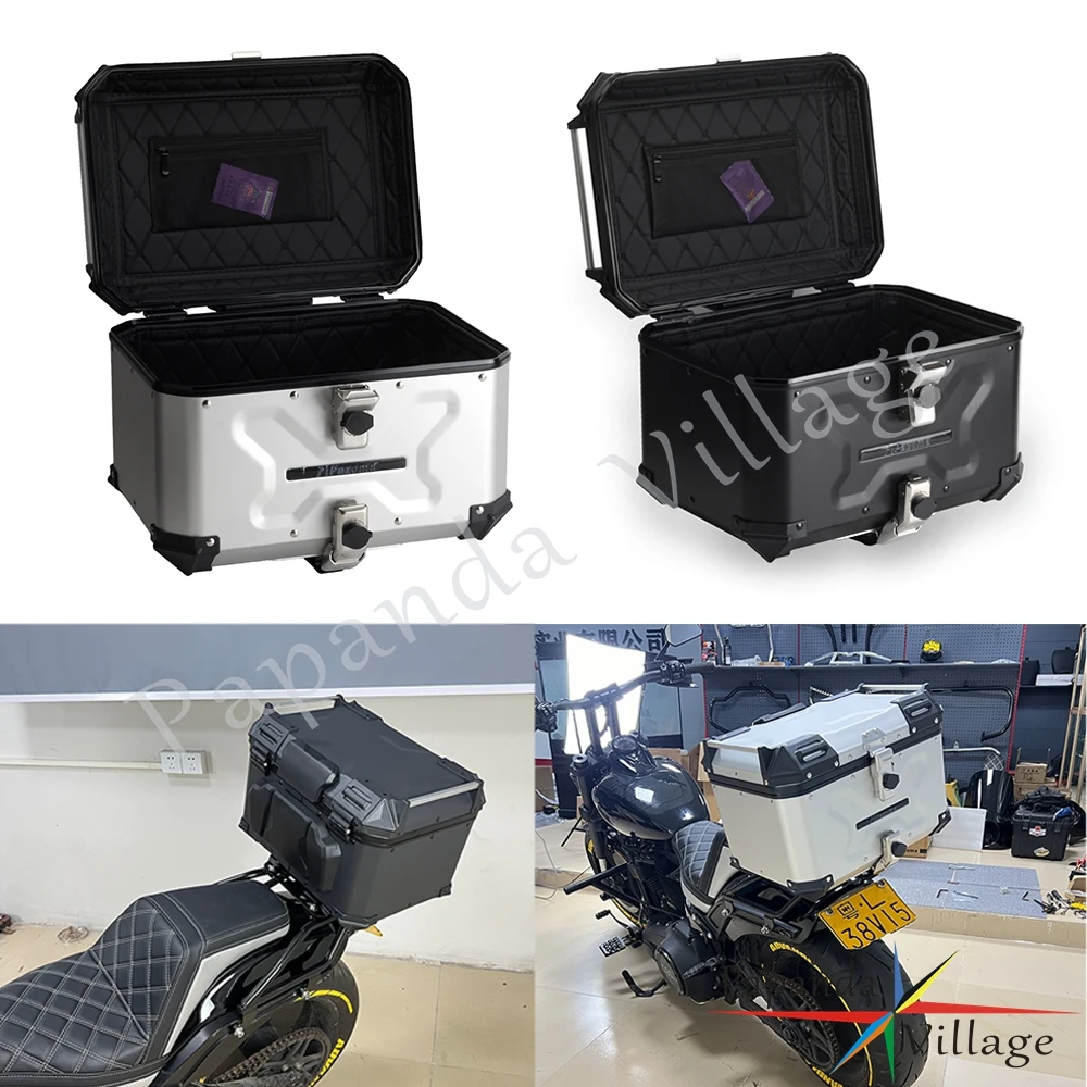 

For Harley Softail Fat Bob 114 FXFBS FXFB 2018-2025 Motorcycle Tail Top Box Trunk 42L Top Case Rear Luggage Tool Cases Toolbox